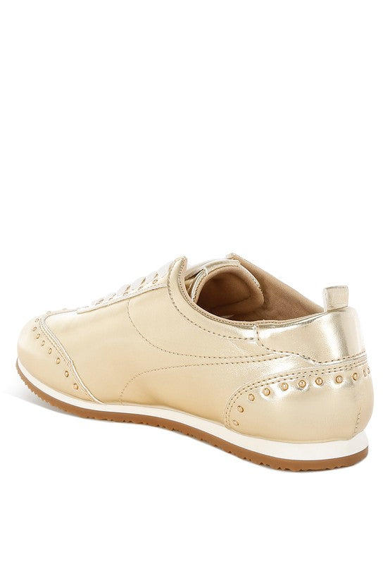 Yorika Studded Metallic Pleather Sneakers from My Pampered Life Seattle