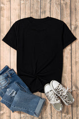 Black Rhinestone Horse & Horseshoe Graphic T Shirt from MsDressly