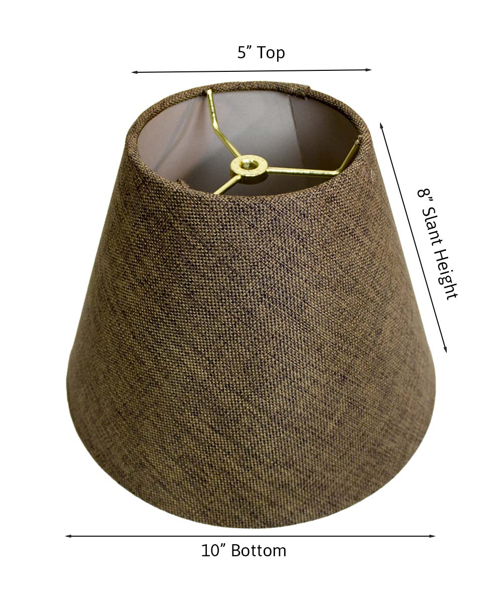 Hard Back Empire Lamp Shade - Chocolate Burlap 12"W x 9"H From LampsUSA