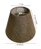 Hard Back Empire Lamp Shade - Chocolate Burlap 12"W x 9"H From LampsUSA