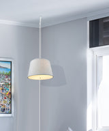 Light Swag Plug-In Pendant 10"W 2  Light Textured Oatmeal with Diffuser White Cord From LampsUSA