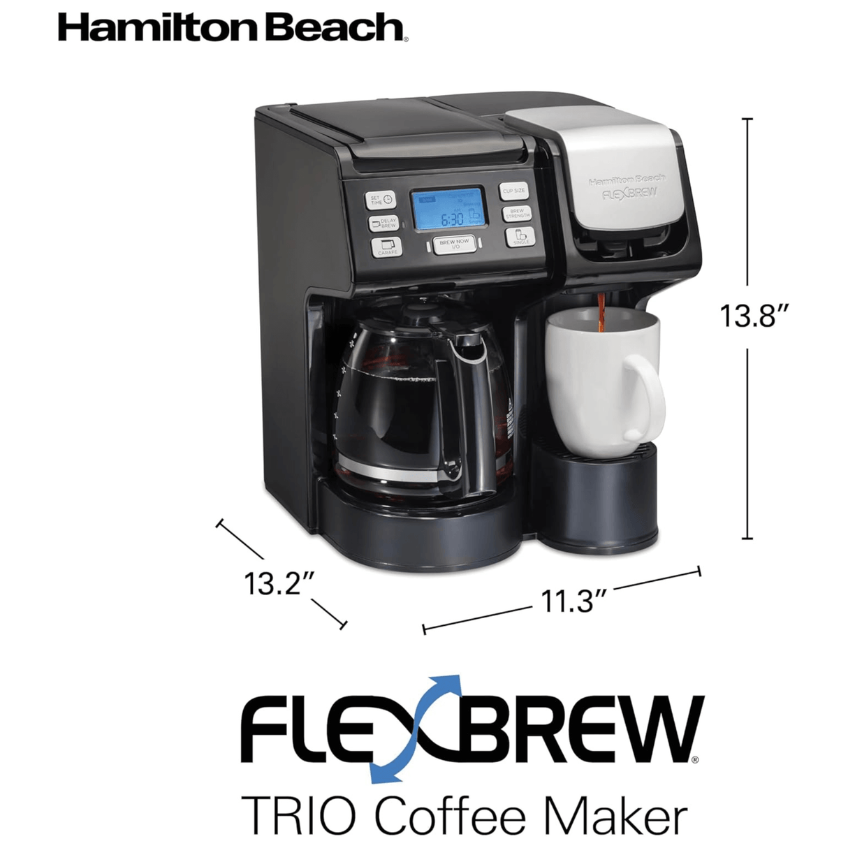 Hamilton Beach FlexBrew Trio K-Cup/12-Cup/Single Serve Coffee Maker from Jupiter Gear Home