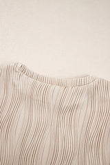 Apricot Textured Wavy Round Neck Long Sleeve Top from MsDressly