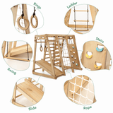 6in1 Indoor Jungle Gym for Toddler: Playground + Swings Set + Slide Board + Rope + Stairs from Goodevas