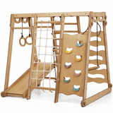 6in1 Indoor Jungle Gym for Toddler: Playground + Swings Set + Slide Board + Rope + Stairs from Goodevas