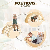 6in1 Montessori Climbing Set: Triangle Ladder + Arch/Rocker + Slide/Ramp + Net + Cushion + Art Addition from Goodevas