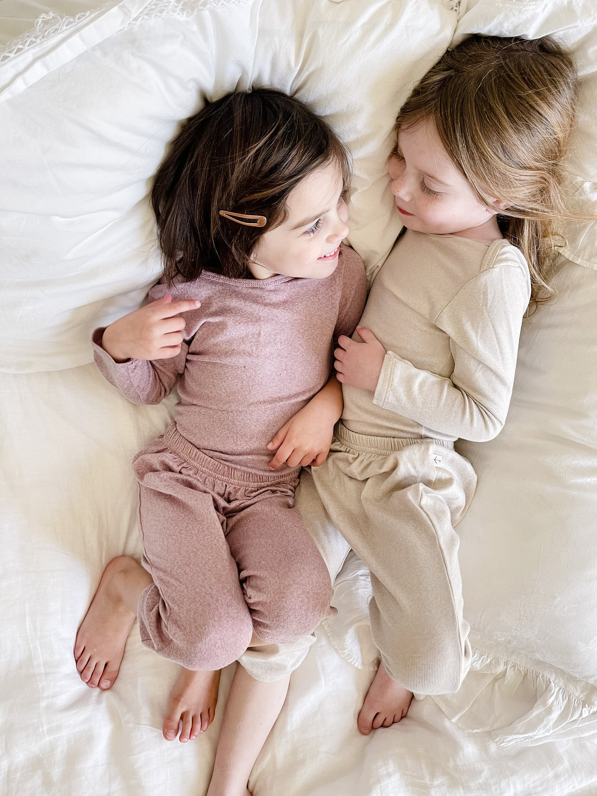 Kids Long Sleeve Cozy Tee - Oatmeal from Manymoons