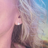 6mm Silver Spiral Crystal Stud Earrings from Alexa Martha Designs