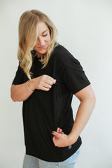 Relaxed Fit Zip Breastfeeding Tee from Movemama