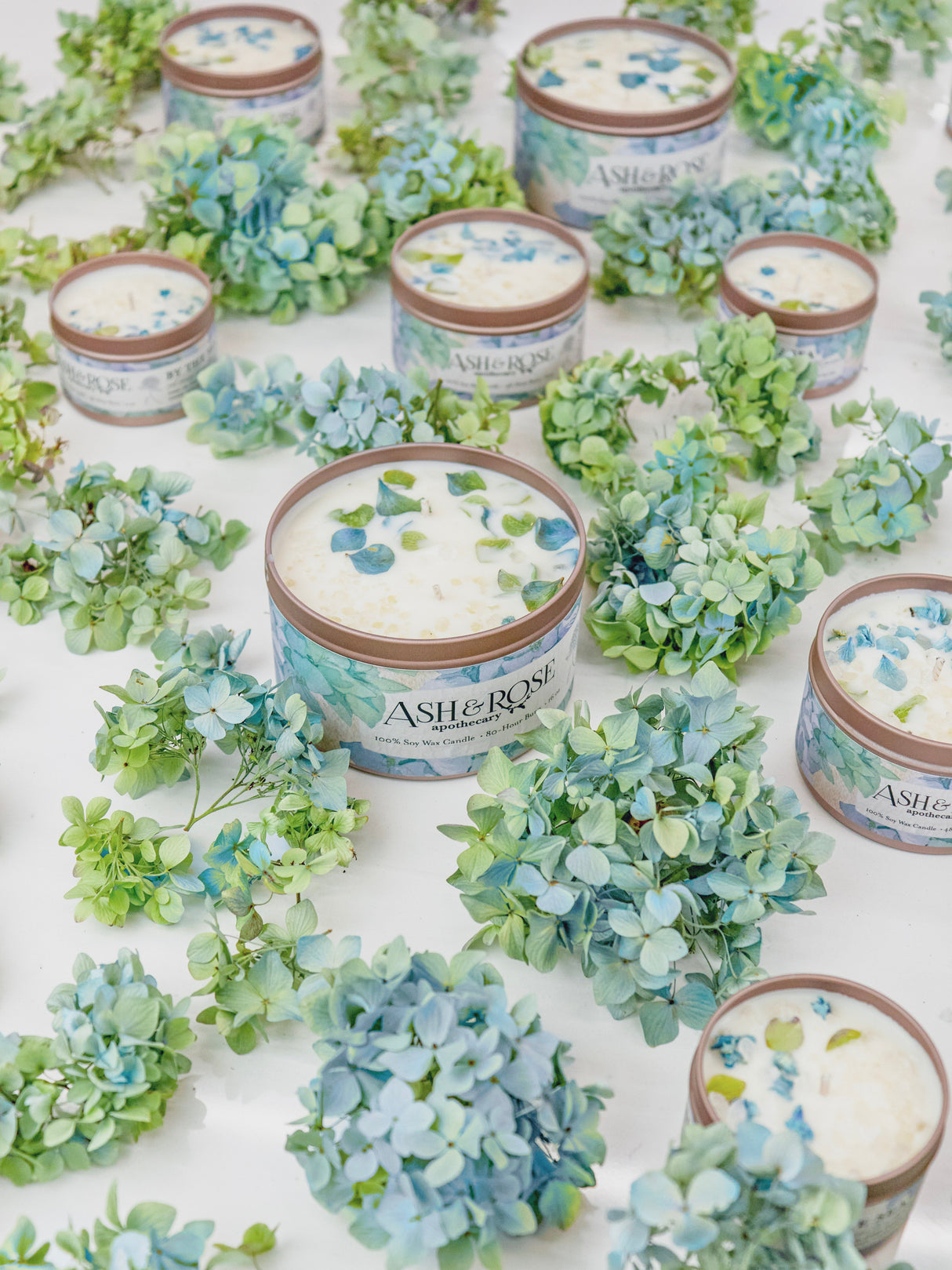 BY THE SEA Hydrangea Sea Salt Candle from Ash & Rose