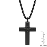 Black Cross Pendant With Black Carbon Fiber Center From Steel Time