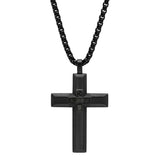 Black Cross Pendant With Black Carbon Fiber Center From Steel Time