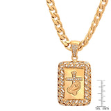 Gold 18k Plated Stainless Steel Prayer Hands And Cross Pendant With Simulated Diamonds From Steel Time