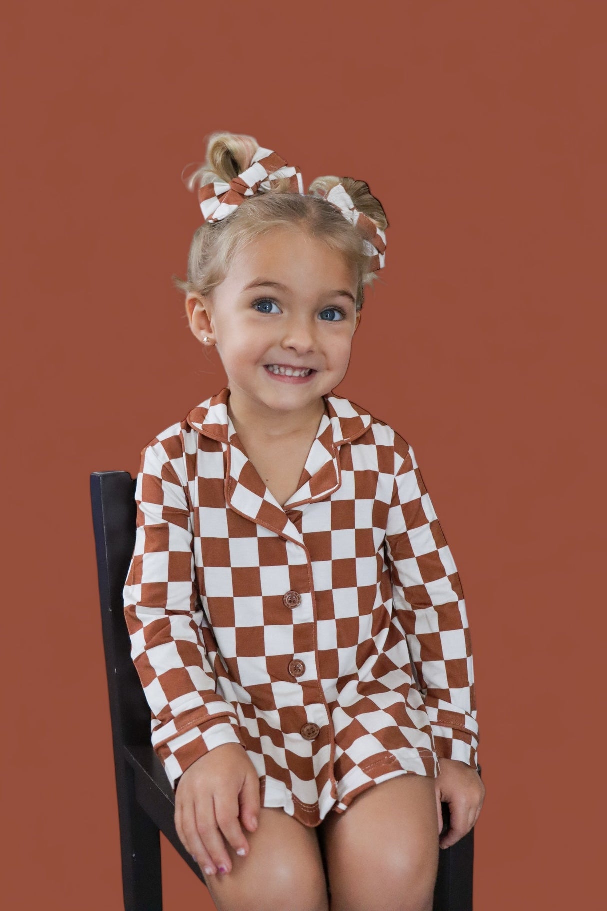 COPPER CHECKERS GIRL'S DREAM GOWN from DREAM BIG LITTLE CO