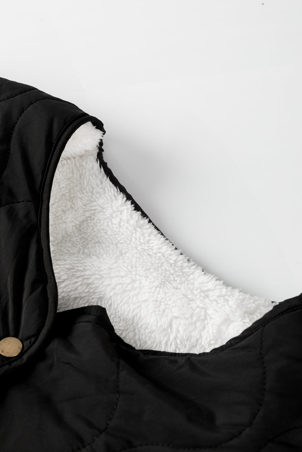 Black Snap Button Furry Reversible Coat From MsDressly