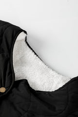 Black Snap Button Furry Reversible Coat From MsDressly