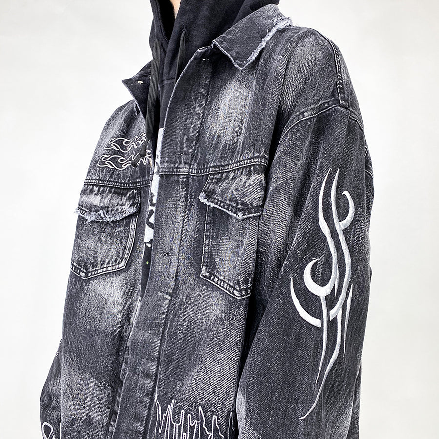 Shadow Destruction Denim Jacket from Niepce Inc