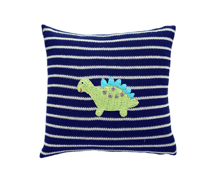 Dinosaur 10" Pillow, Navy from Melange Collection