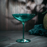 Champagne Coupes 12oz by The Wine Savant - Colorful Champagne Glasses, Prosecco, Mimosa Glasses Set, Cocktail Glass Set, Bar Glassware Luster Glasses (2, Teal) from The Wine Savant