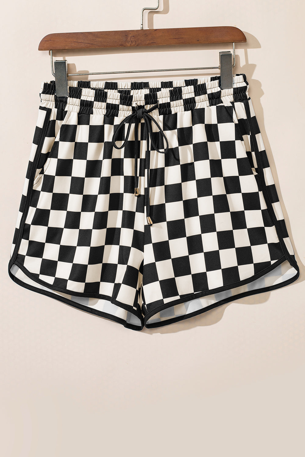 Checkered Drawstring Casual Shorts from Threaded Pear