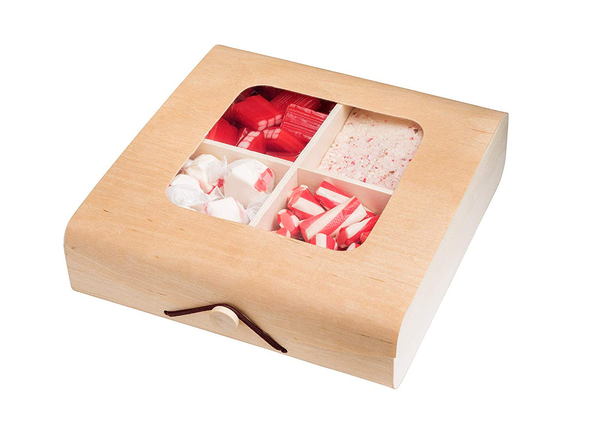 Wooden Candy Gift Box 4 Pack 7''X7''X2'' from Hammont