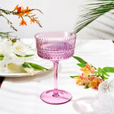 Art Deco Colored Crystal Coupe Glass | Set of 6 | Large 9.6oz Stemmed Glassware from The Wine Savant
