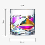 Artisanal Hand Painted Whiskey - Gift for Dad, Friends, Boyfriends, Renaissance Romantic Stain-glassed Windows Cocktail Glasses Set of 2 - Gift Idea for Birthday, Housewarming - 9.6 OZ Glassware from The Wine Savant