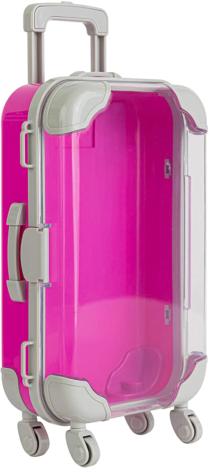 Pink Plastic Suitcase Candy Box 3 Pack 7.5"x5"x2.5" from Hammont