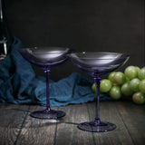 Champagne Coupes 12oz by The Wine Savant - Colorful Champagne Glasses, Prosecco, Mimosa Glasses Set, Cocktail Glass Set, Bar Glassware Luster Glasses (2, Lavender) from The Wine Savant