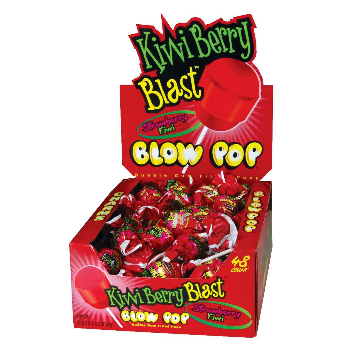 CHARMS BLOW POP - KIWI BERRY BLAST Flavor (18.4g) (48ct) from PETEZ POP WHOLESALE