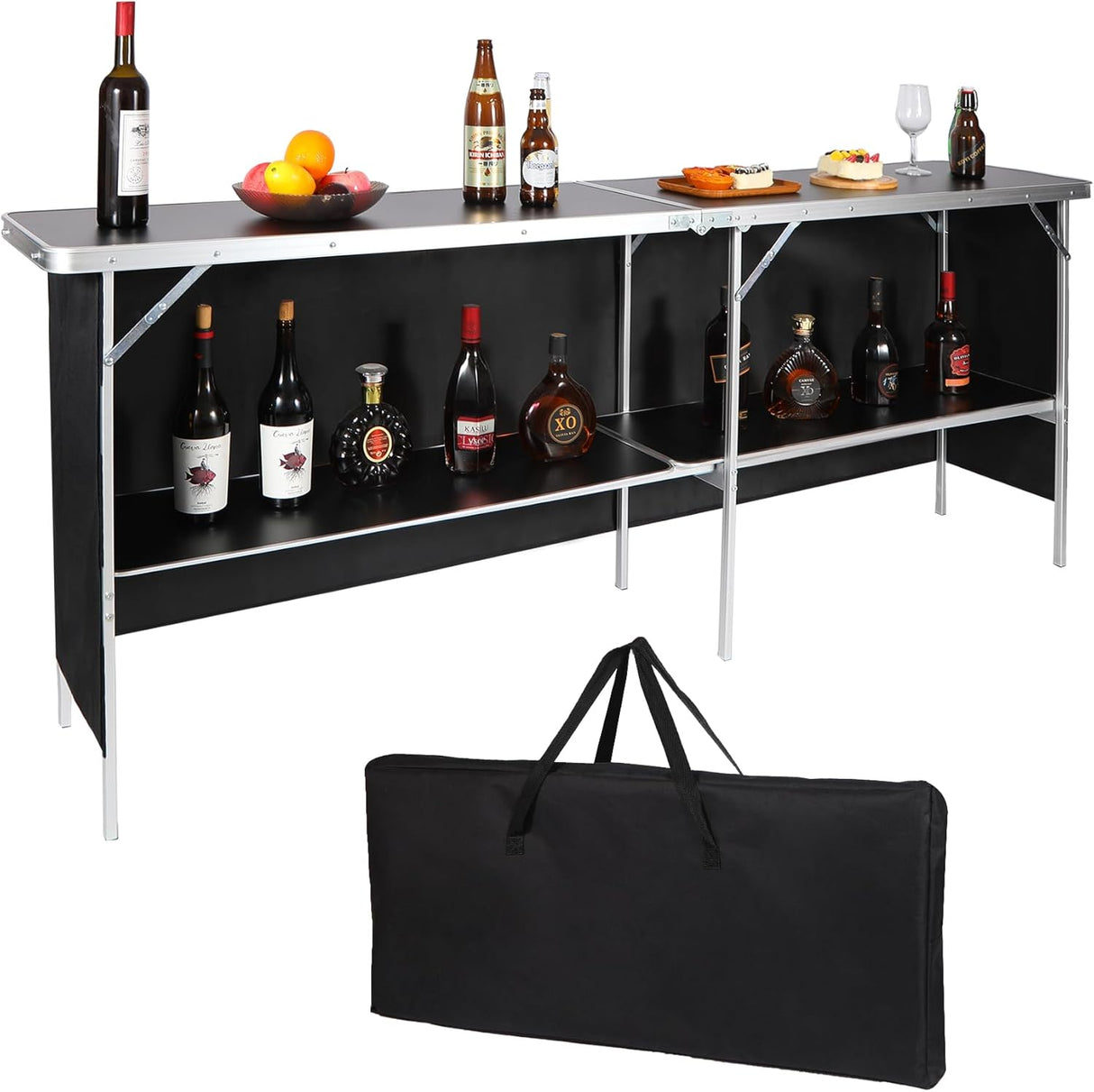 Portable Bar Table for Events  with Double Layer From Redcamp