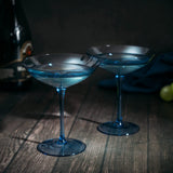 Champagne Coupes 12oz by The Wine Savant - Colorful Champagne Glasses, Prosecco, Mimosa Glasses Set, Cocktail Glass Set, Bar Glassware Luster Glasses (2, Cobalt Blue) from The Wine Savant