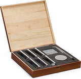 Tequila Shot Glass & Salt Gift Set for Men & Women | Six Agave Shot Glasses, Knife For Limes, One Skull Coaster, One Salt Tin | Skeleton Mahogany Wood Box Package For Tequila, Liquor Lovers from The Wine Savant