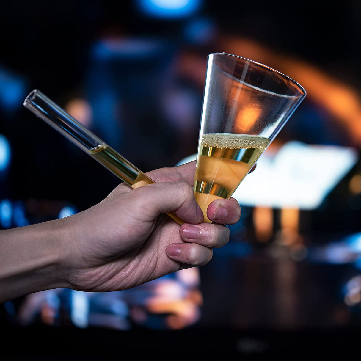 Champagne Shooter - Chug Flutes Guzzler Glasses Unique Gifts for Bachelorette Party Favors & White Elephant Gifts, Drinking Games - Bubbly Champagnes Prosecco & More Bong Style, Reusable Acrylic 6pk from The Wine Savant