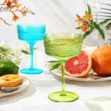 Art Deco Colored Crystal Coupe Glass | Set of 6 | Large 9.6oz Stemmed Glassware from The Wine Savant