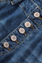 Bailee Distressed Button Fly High Waist Jeans From Threaded Pear