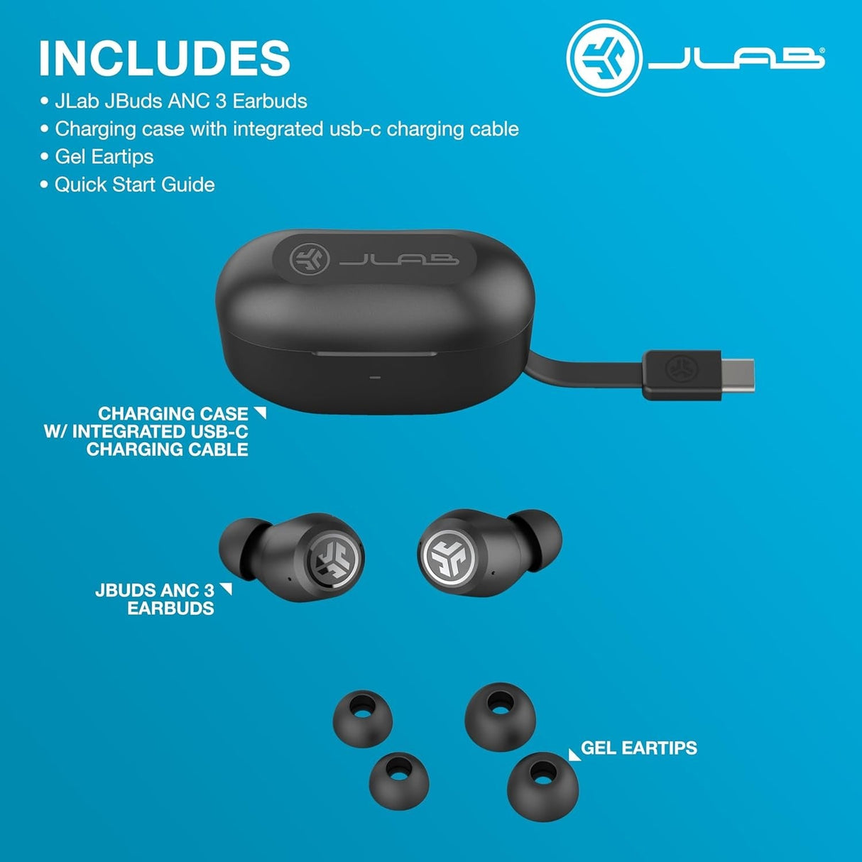 JBuds ANC True Wireless Earbuds Gen 3 from JLab