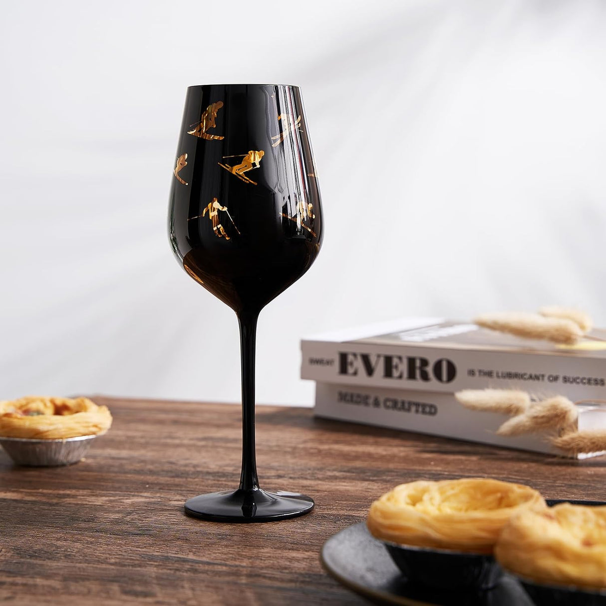 Crystal Stemmed Skiing, Apres Ski Skiier Wine Glasses Goblets - 1 Glass - 14oz from The Wine Savant