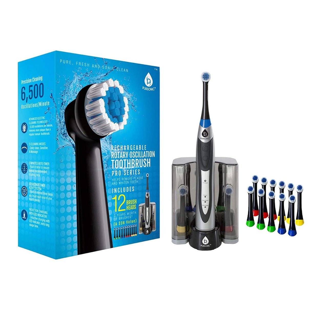 Rechargeable Electric Rotary Oscillation Toothbrush Pro Series from Pursonic