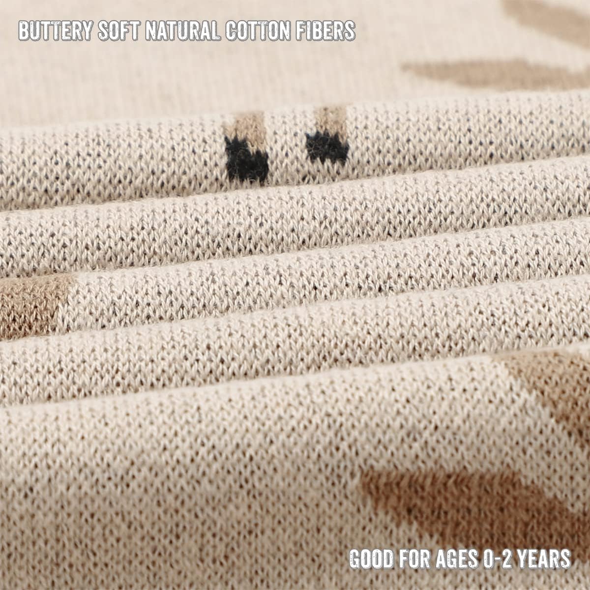 Luxury Cotton Deer Knit Swaddle Baby Blanket from Bleu La La