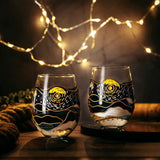Vincent Van Gogh Wine Glasses Artisanal Hand Painted Stemless Set of 2 - The Wine Savant - 2 Set of Tumblers - Artistic Gift Idea for Her, Him, Birthday, Housewarming - Extra Large Goblets (18.5 OZ) from The Wine Savant