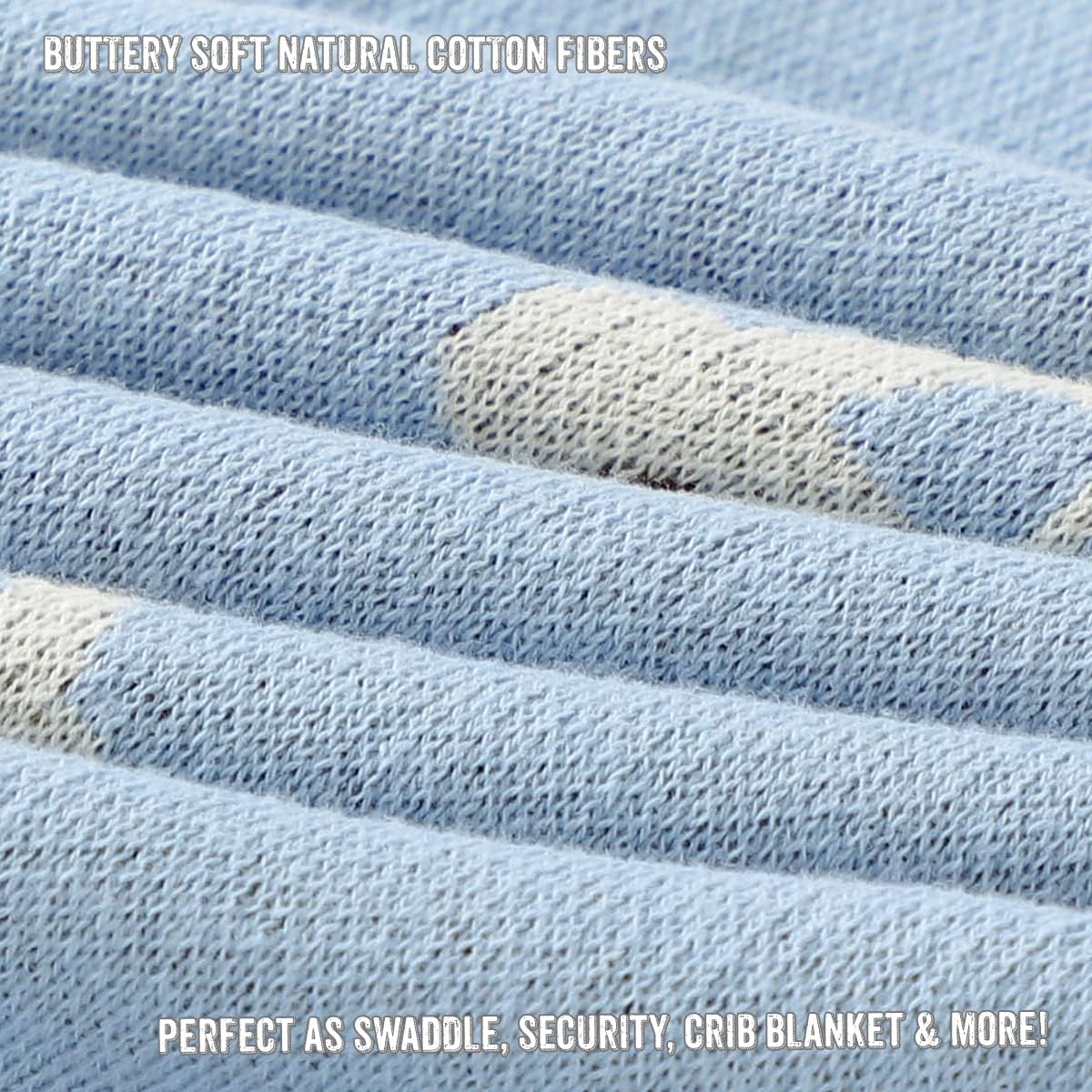 100% Cotton Luxury Knit Car Swaddle Blanket from Bleu La La
