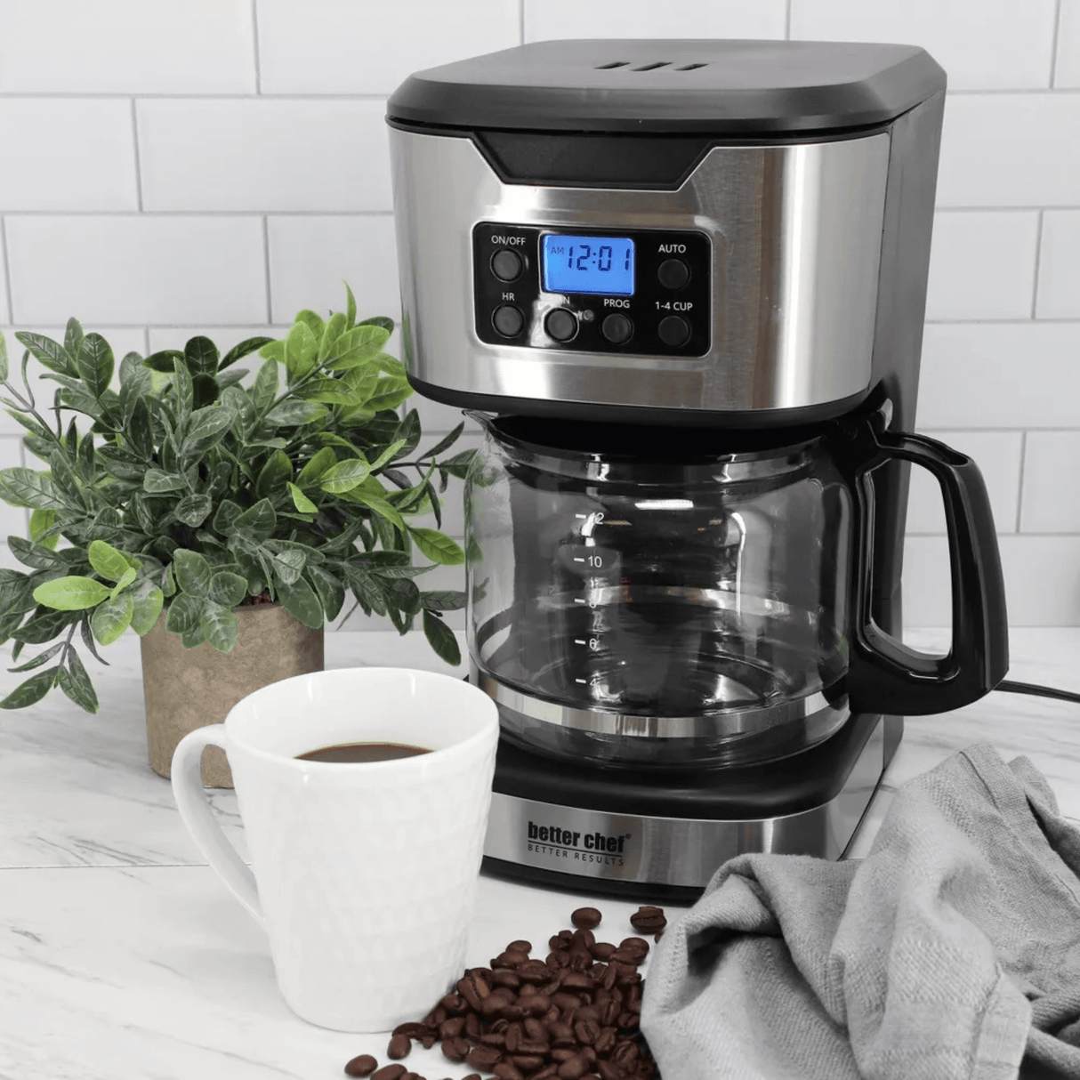 Better Chef 12-Cup Programmable Coffee Maker with Stainless Steel Accents from Jupiter Gear Home