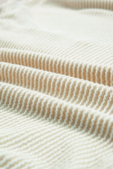 Apricot Corded Texture Lantern Sleeve Buttons Henley Sweatsuit from MsDressly