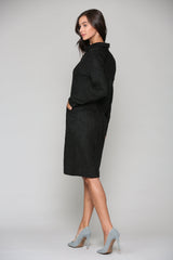 Anne Stretch Suede Shirt Dress from Joh Apparel