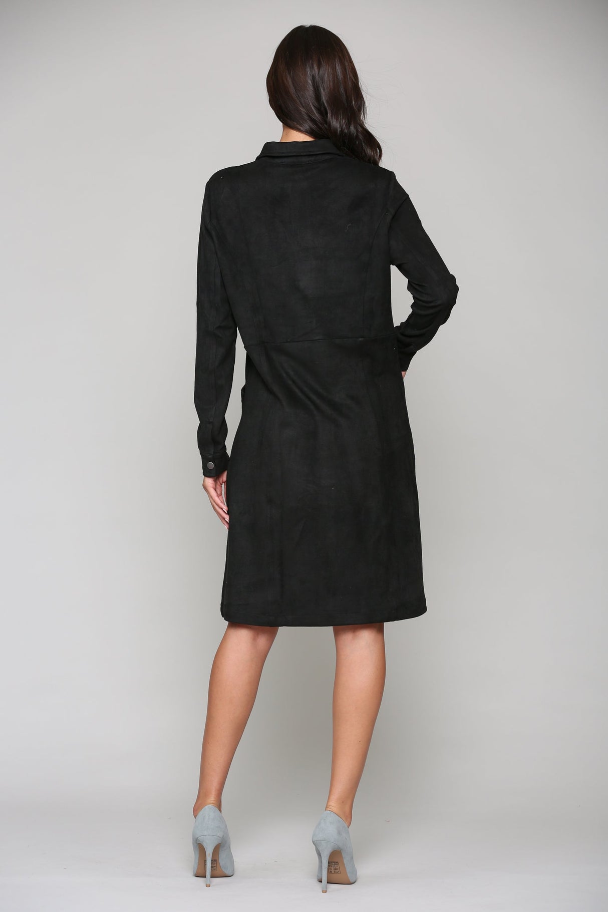 Anne Stretch Suede Shirt Dress from Joh Apparel