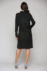 Anne Stretch Suede Shirt Dress from Joh Apparel