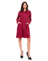 Anne Stretch Suede Shirt Dress from Joh Apparel