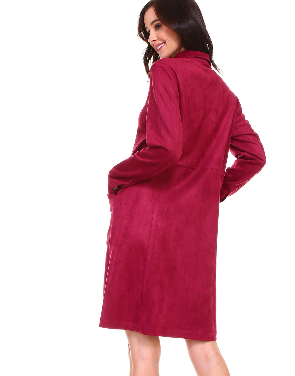 Anne Stretch Suede Shirt Dress from Joh Apparel