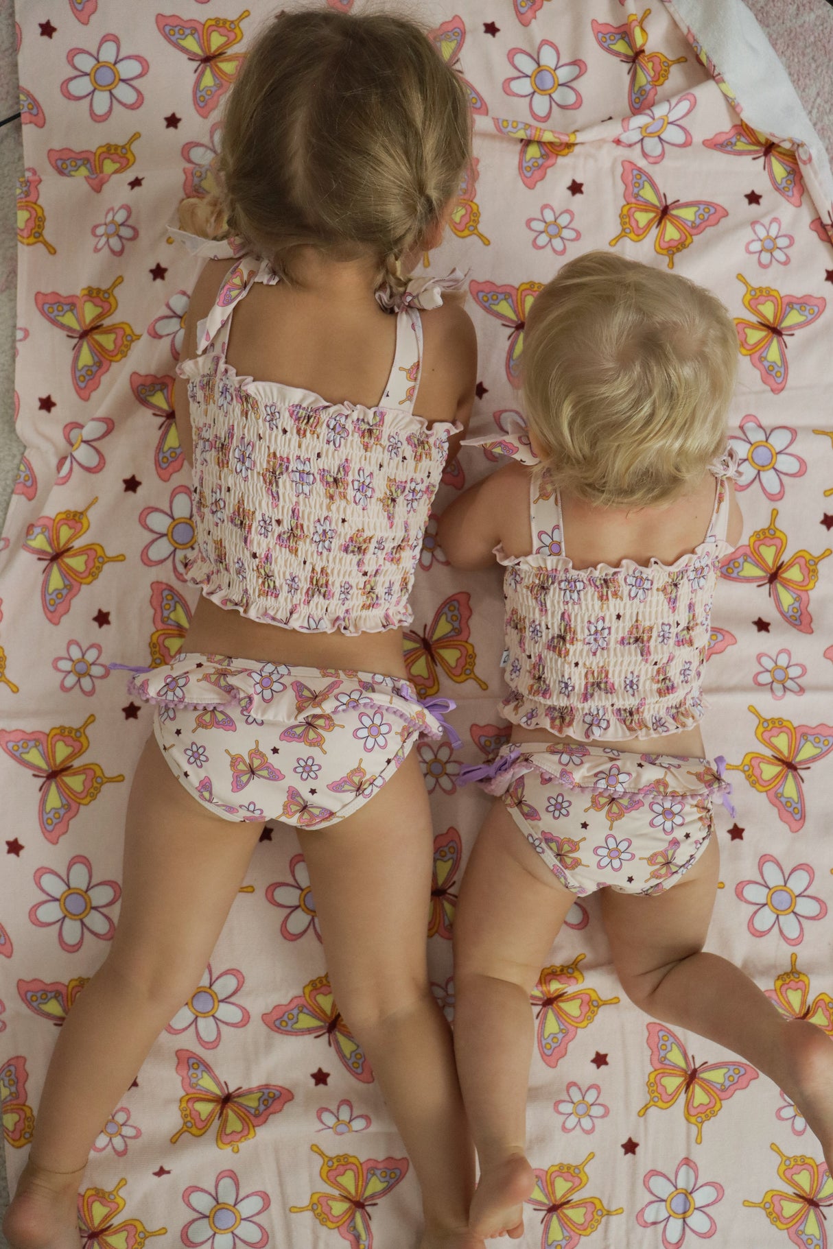 BLOSSOMIN’ BUTTERFLY DREAM SMOCKED TANKINI TWO PIECE SWIM SUIT from DREAM BIG LITTLE CO